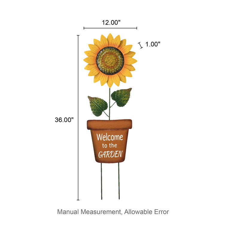 Arlmont & Co. Cyn Thermometer Petals Garden Stake