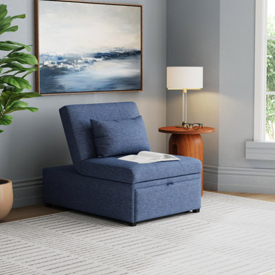 Hulse 3-In-1 Upholstered Convertible Sleeper Chair by Lark Manor