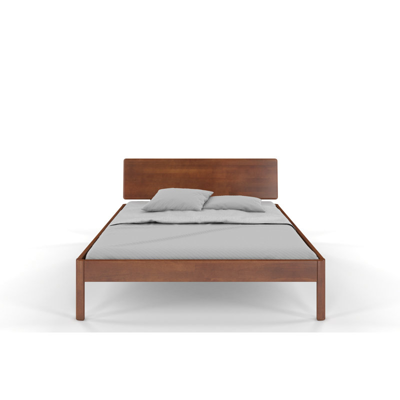 Ahley Solid Wood Bed, European Single (90 x 200cm), Walnut