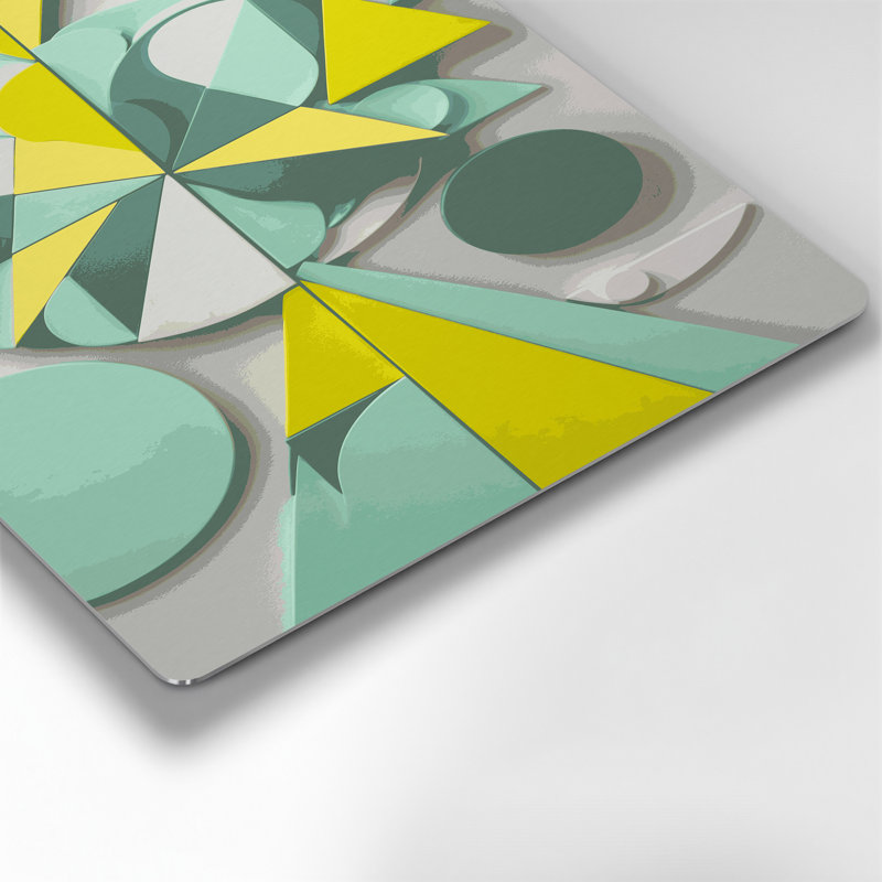 «Abstract Shapes», art mural vert en métal 60, H 20 po x l 30 po