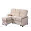 Canapé-lit modulaire réversible en tissu de velours beige 97,5 po-1232513800