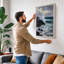 Waves Against Stone Coastal - Wrapped Canvas-217523460-217523467