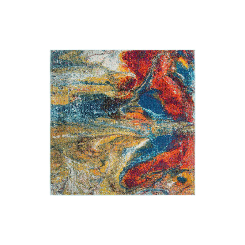 Ansela Washable Abstract Indoor Rug, Rectangle 4' x 6'