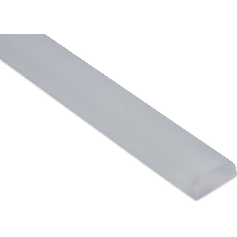 White Round Glass Pencil Liner Tile Trim 1x12
