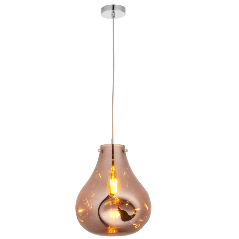 Raritan 1 - Light Chrome Teardrop Pendant, Copper Metallic