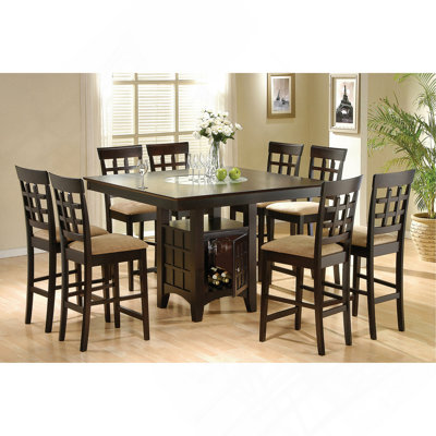 Tan And Cappuccino 9-Piece Dining Set