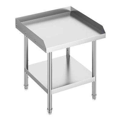High - Quality Stainless Steel 24 X 26 Inch Work Table With 3 Sided Backsplash, Level Adjustable Shelves For Hotel Restaurant Home 24x24x26 Commercial Food Prep Worktable And Use