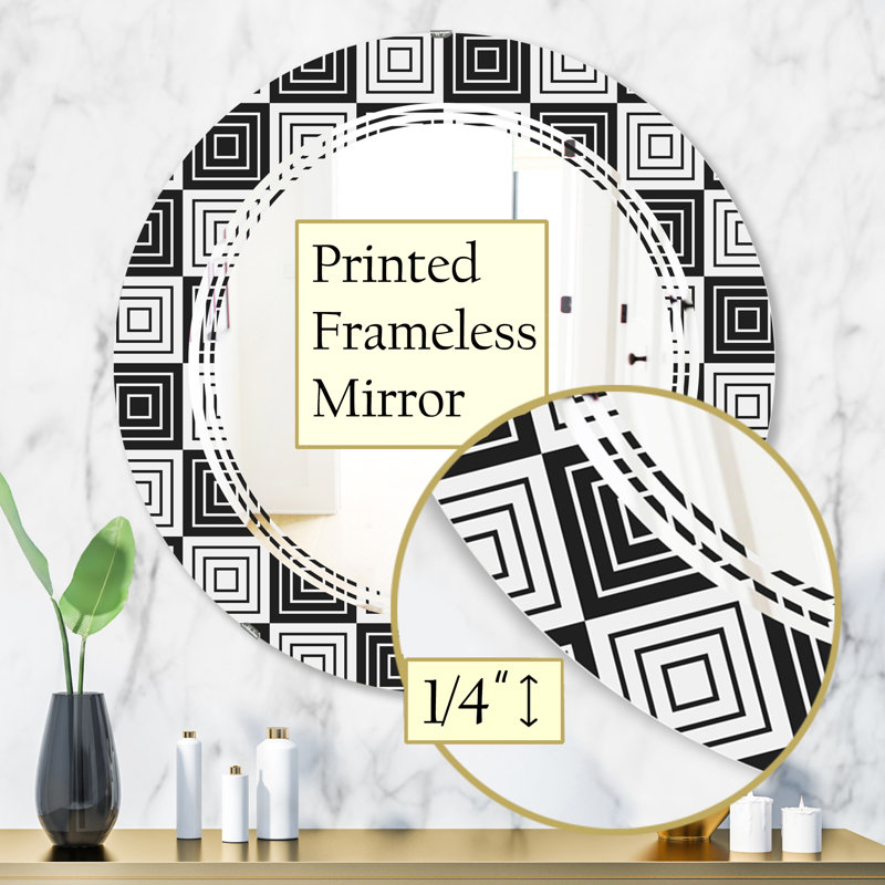 Miroir mural moderne sans cadre monochrome Mono, H 31,5 po x l po