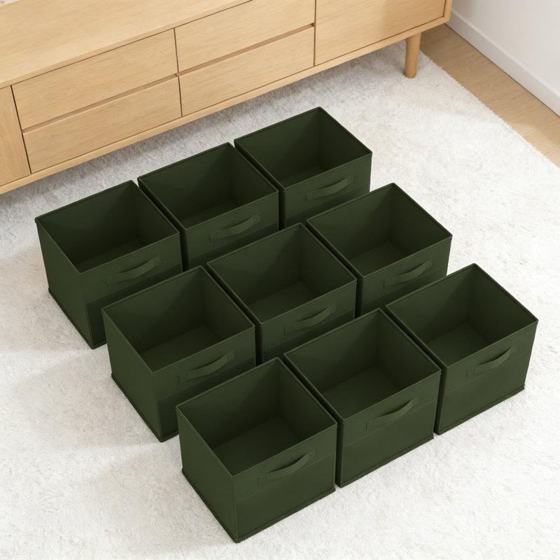 Foldable Storage Cubes With Clear Window & Handles - 10 Pack Fabric Bins For Organizing Clothes, Toys, Books, And Home Items