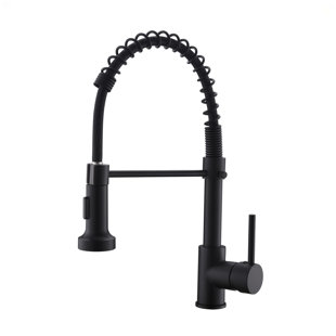 Commercial Black Kitchen Faucet With Pull Down Sprayer, Single Handle Single Lever Kitchen Sink Faucet