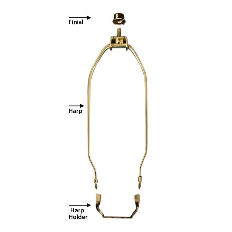 Faîteau de lampe harpe lourd, H 9,5 po x l 3,5 po x P 0,38 po
