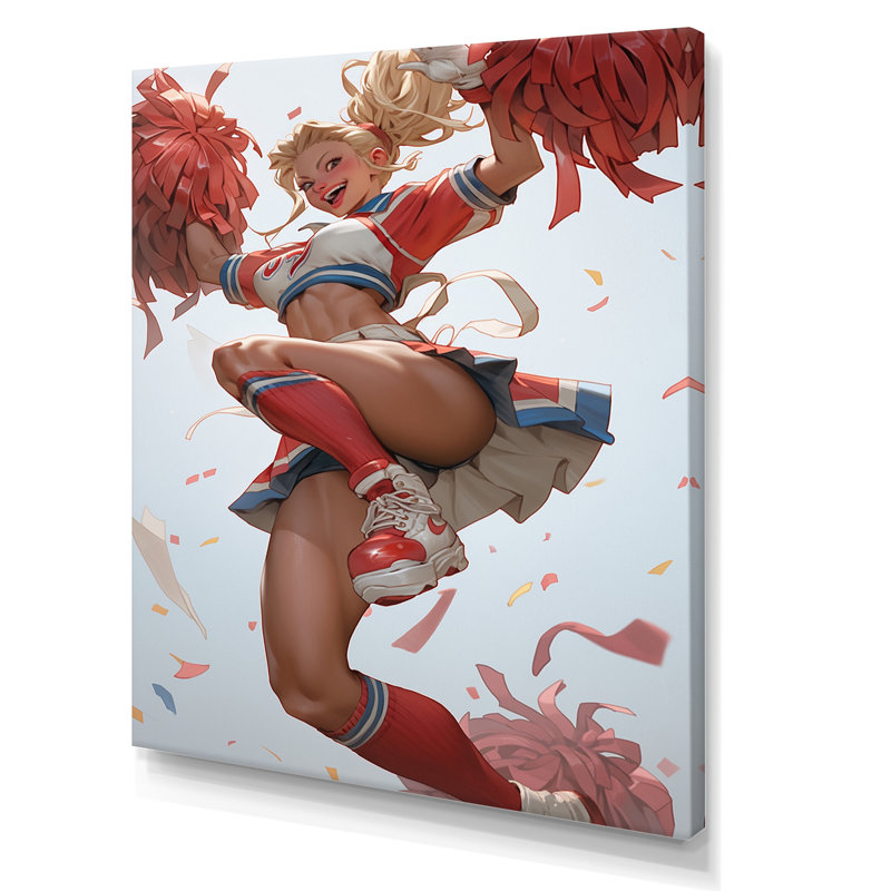 Pom-pom Girl Playful Dancing I - impression, H 44 po x l 34 po x P 1,5 po, Toile tendue