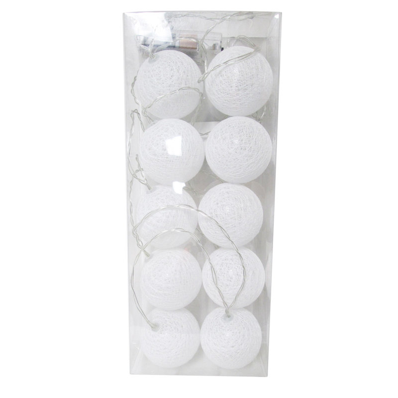 Guirlande de 10 ampoules d'intérieur à abat-jour de 7 pi Mccaskill, Blanc