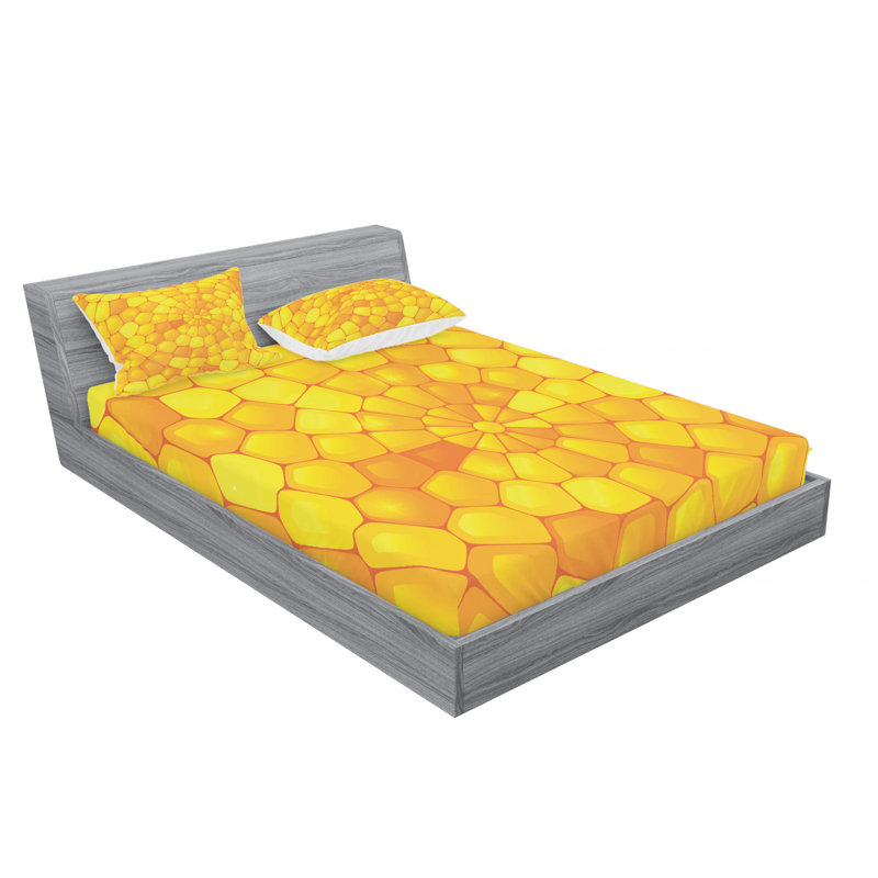 Microfiber Geometric Sheet Set, Full Sheet Set with Fitted Sheet