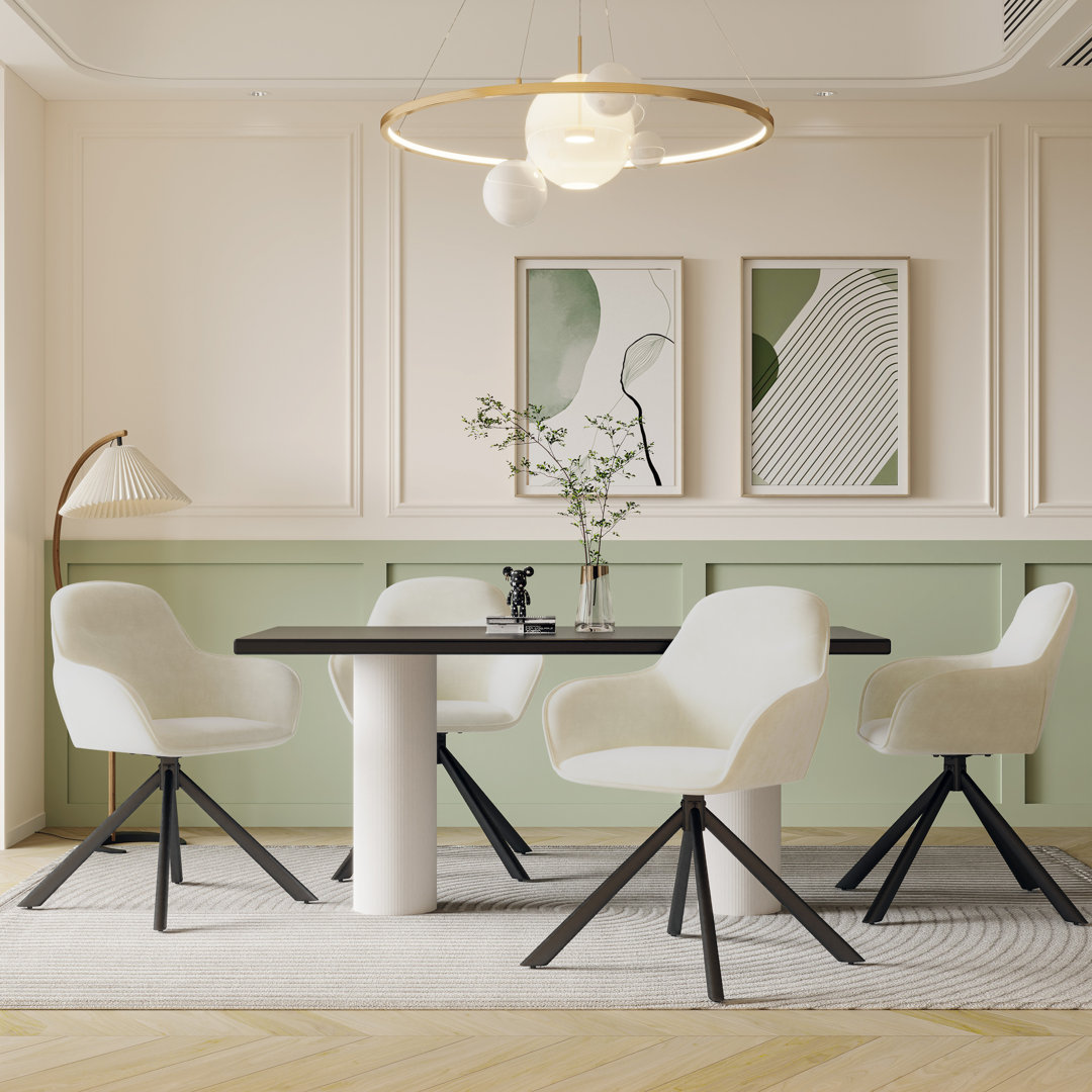 48.5cm H Fabric Upholstered Dining Chair with Arm