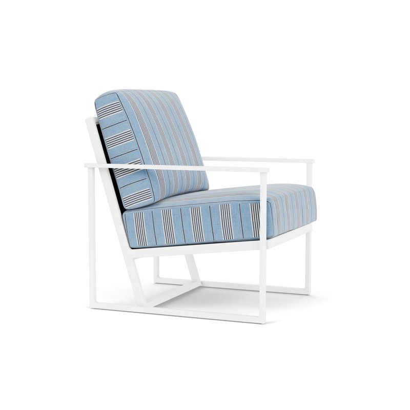 Summit Outdoor Lounge Chair, Matte White, Mink, Hansen Sky