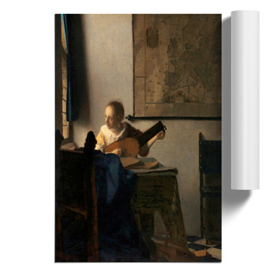 Young Woman with a Lute by Johannes Vermeer - Frameless Print