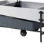 Élégante table basse grise et blanche avec plateau réglable et rangement dissimulé