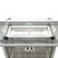 Table de foyer d'extérieur au gaz propane à tissage ouvert gris de 43 po 60000 avec charme bohémien, couvercle amovible et pare-vent en verre pour terrasse de jardin, pierres bleues, garde trempée, rangement de 20 lb