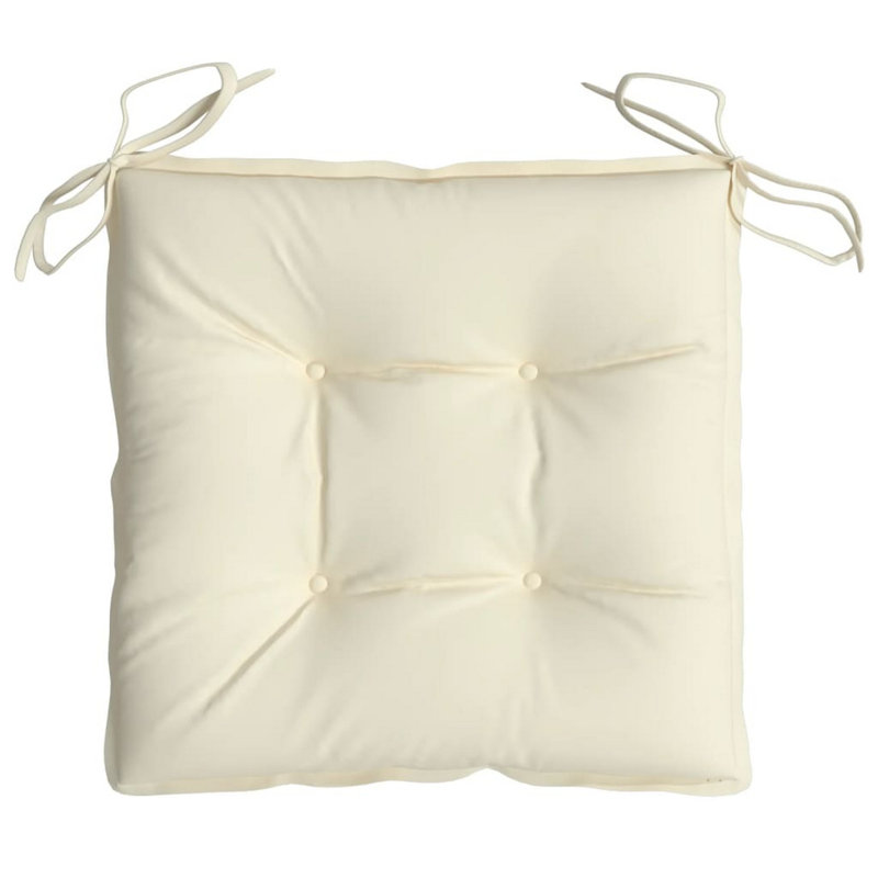 Ensemble de 2 coussins d'extérieur pour chaise, tissu Oxford blanc crème touffeté