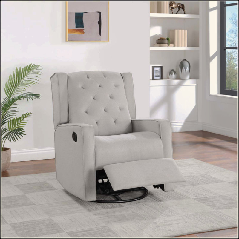 Swivel Glider Recliner, Light Gray