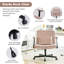 Fauteuil de bureau ergonomique en velours rose pour la maison et le bureau