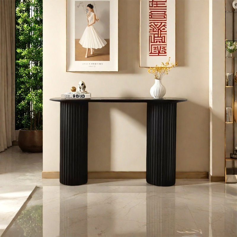 Console Modern Minimalist, H 31,5 po x l 47,24 po x P 11,81 po, Noir, noir, noir, noir