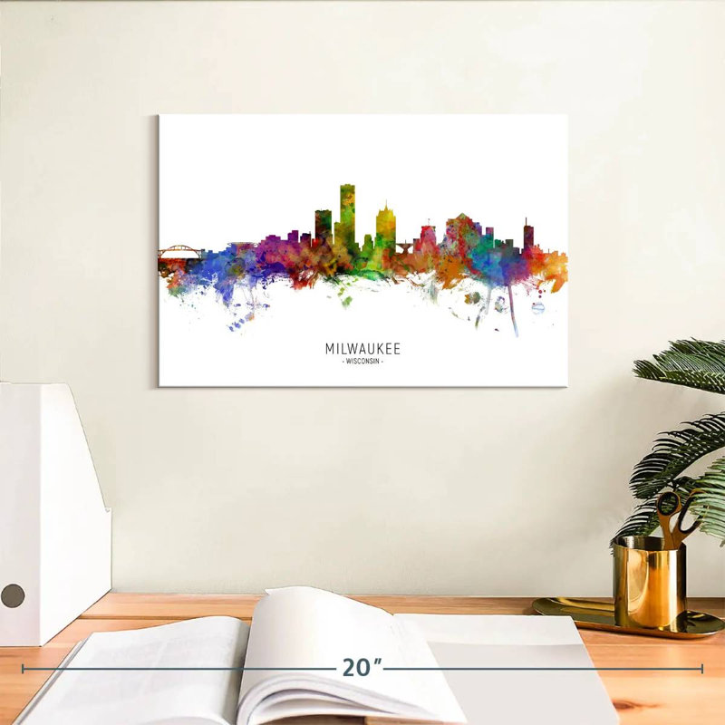 Milwaukee, Wisconsin Skyline I, H 8 po x l 12 po