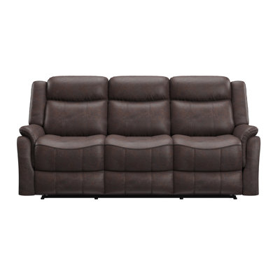 Canapé inclinable, microfibre polie brune