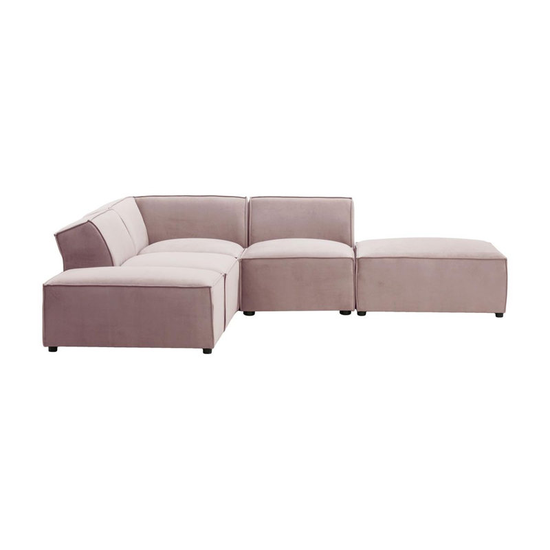 Avilee 5 Seater Velvet Corner Sofa , Purple