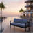 73" All-Weather Aluminum Patio Sofa, 3 Seat Outdoor Couch With  Thick Blue Cushions & Black Frame-1138673631-1138673628