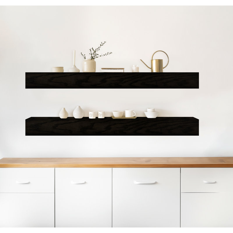 2 Piece Oak Floating Shelf, 6" H x 48" W x 5" D