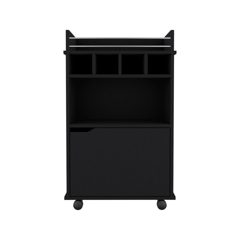 Bar Cart, Living Room, Black, Black
