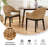 Natural Rattan Upholstered Wood Frame Accent Chair