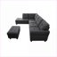 Canapés modulaires | 98 po de large en forme de L vers la gauche pour les salons d'appartements, avec repose-pieds avec rangement | Gris anthracite | Lin