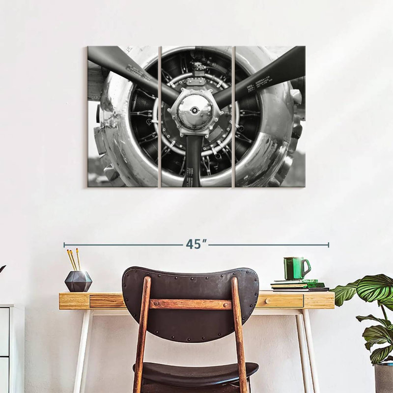 " Airplane Propeller " 3 - Pieces, 24" H x 38" W x 1.25" D