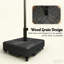 Base de parasol Outsunny à grain de bois raffiné avec roulettes, porte-parapluies d'extérieur robuste pour parasols de 6 à 13 pi, eau remplissable 62 lb / sable 77 lb, convient aux poteaux de 1,5 po / 1,9 po, noir