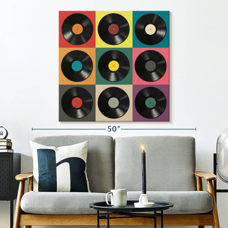 Abarca Vinyl Records, 33" H x 33" W