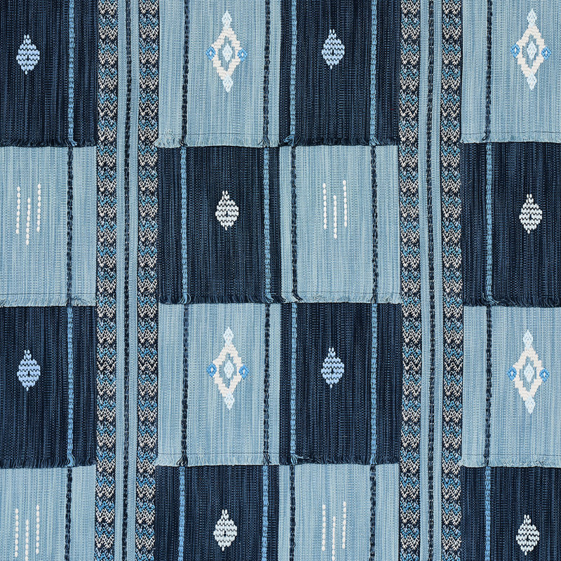 Aravali Patchwork Fabric, Denim/Indigo