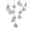 Flocon de neige - lustre - noir mat avec accent laiton satiné - verrerie de style roche-1919950710