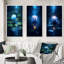 "Lotus bleu en pleine lune" - 3 pièces-1590581256-1590581257