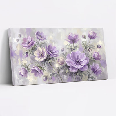Fleurs mauves, reproduction d'art sur toile, ensemble de 1