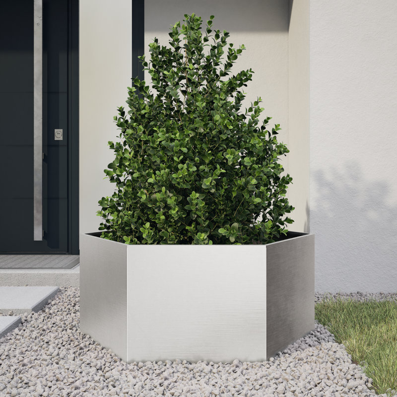 Planter Box, 45cm H x 104cm W x 90cm D, Stainless Steel