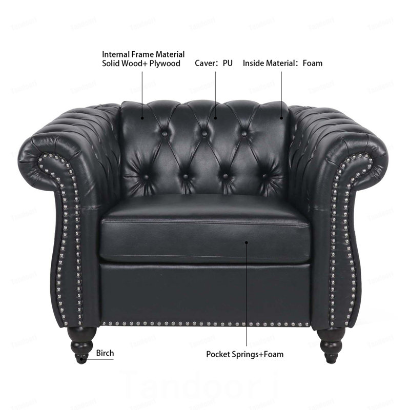 Sofa 1 place pour salon, Noir