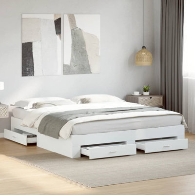 Vidaxl Bed Frame With Drawers Engineered Wood
