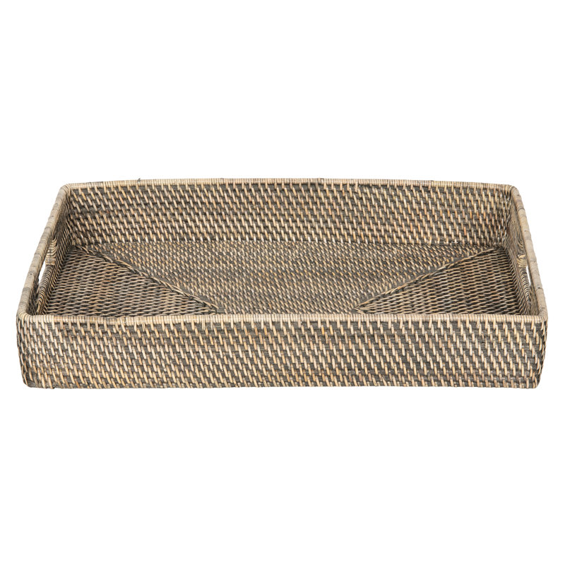 Bavan Wicker Tray, Black