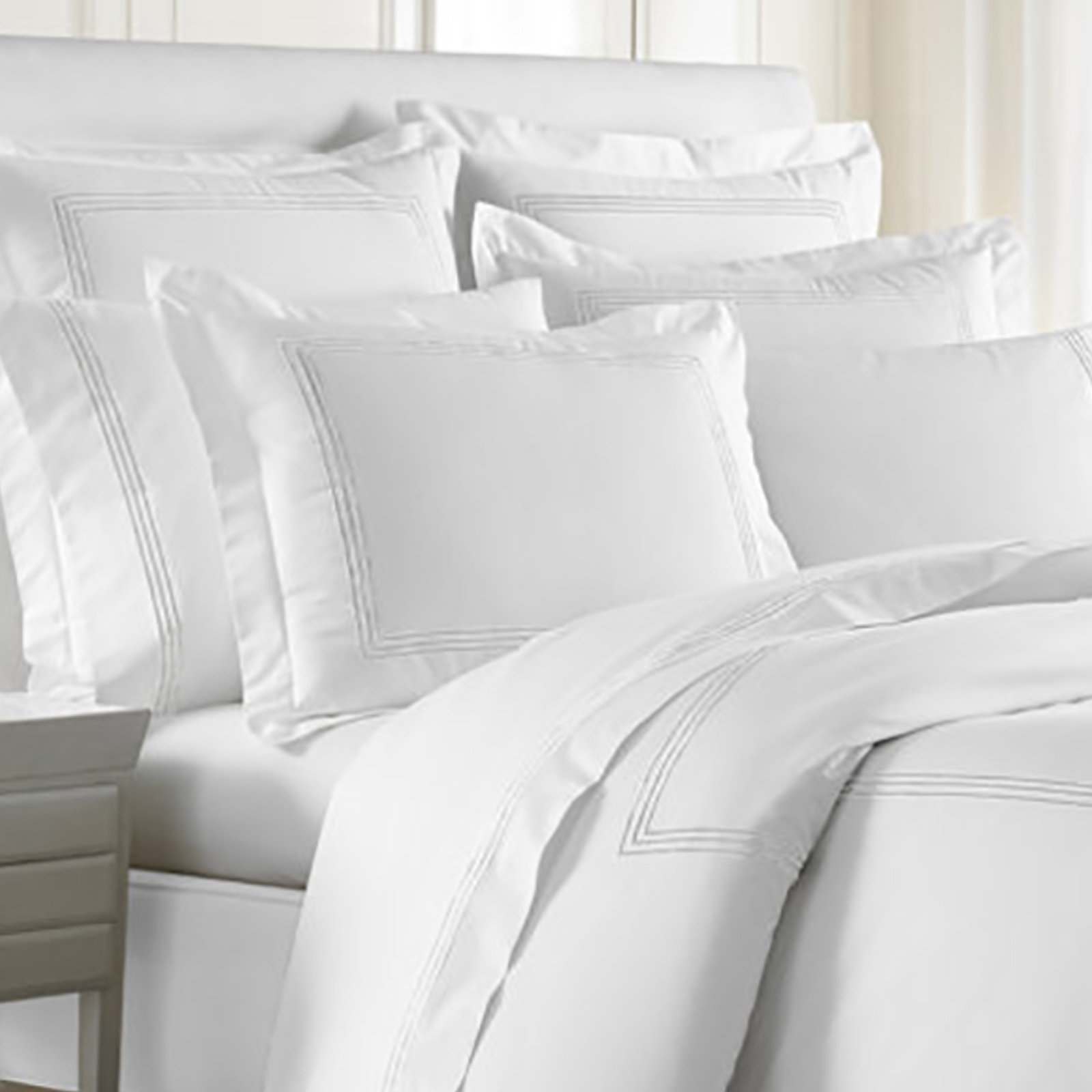 Ravana Cotton Blend Percale Flat Sheet, King Flat Sheet, White