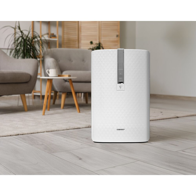 White Mobile Air Purifier with Humidifying Function and True HEPA Filter
