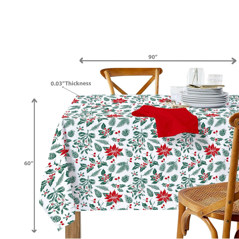 Nappe en coton (Poinsettia gui), L 90 po x l 60 po