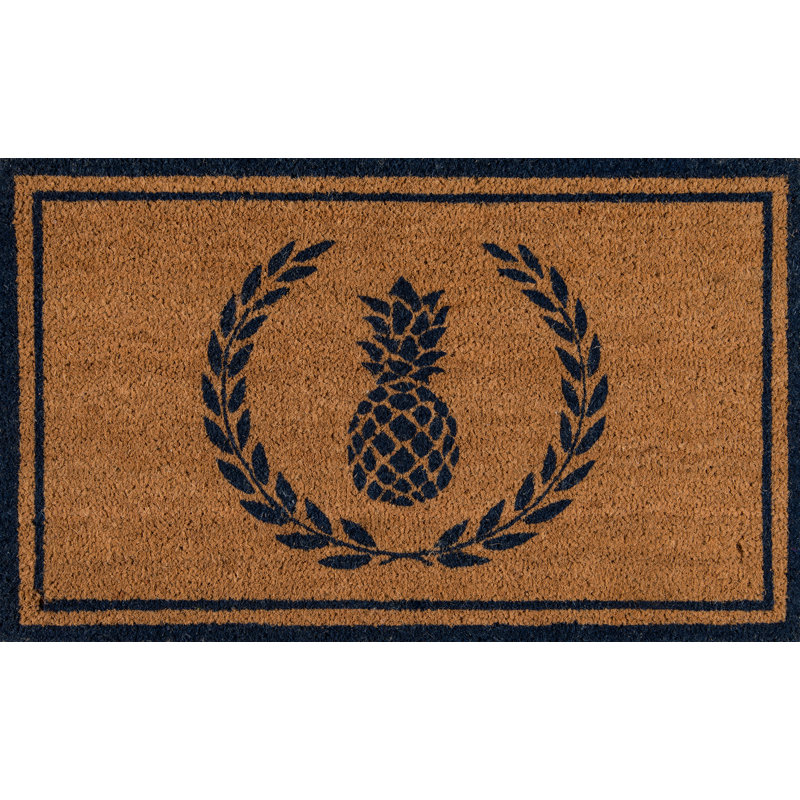 Navy Pineapple Coir Outdoor Doormat 18" x 30"